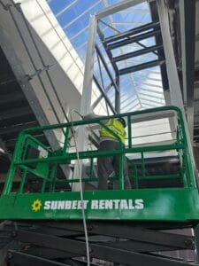 EA Fire Protection Contractor using intumescent paint for structural steel fire protection